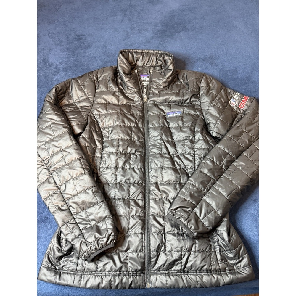 Patagonia Nano Puff Jacket Womens Medium Black Quilted Puffer Buick GMC Logo